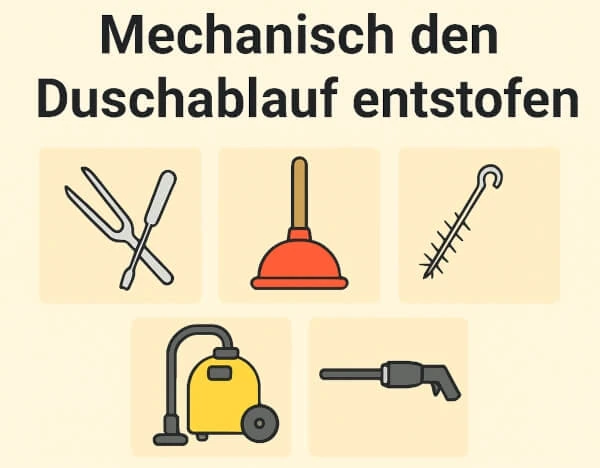 Mechanisch den Duschablauf entstopfen