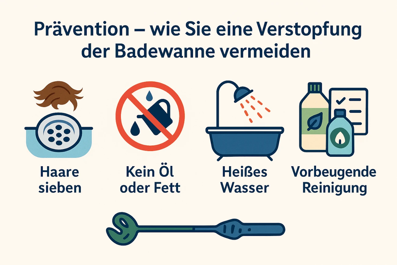 Prävention – wie Verstopfung der Badewanne vermeiden
